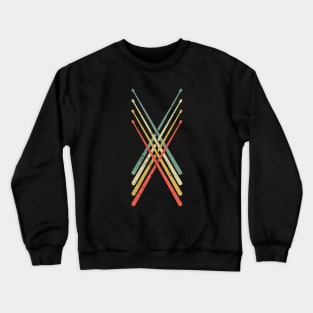 Drumsticks Retro Drums Drumming Music Band Drummer Crewneck Sweatshirt